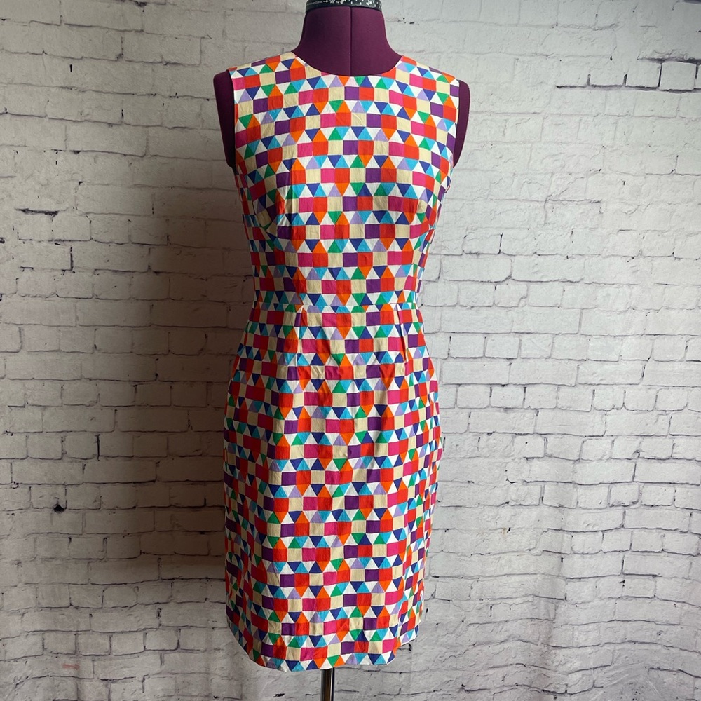 Kate Spade size 2 Abbey colorful geometric print dress
